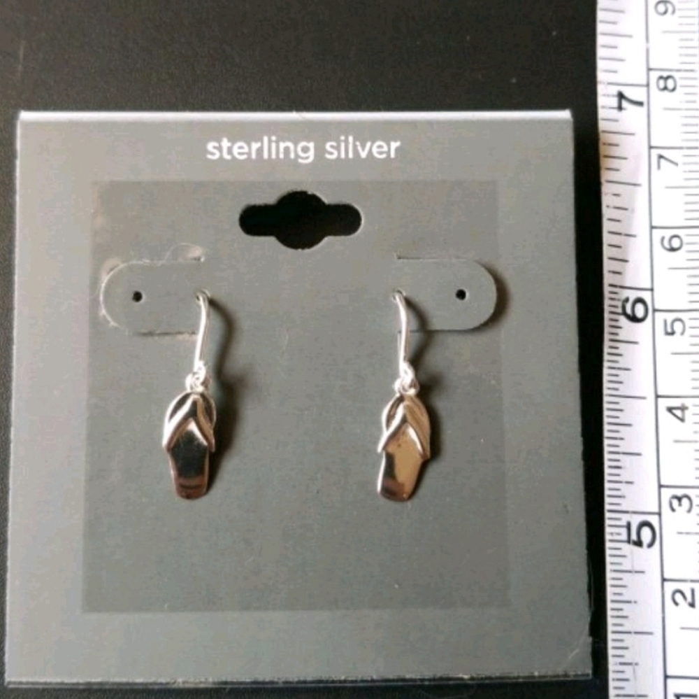 Flip flop sterling silver earrings
